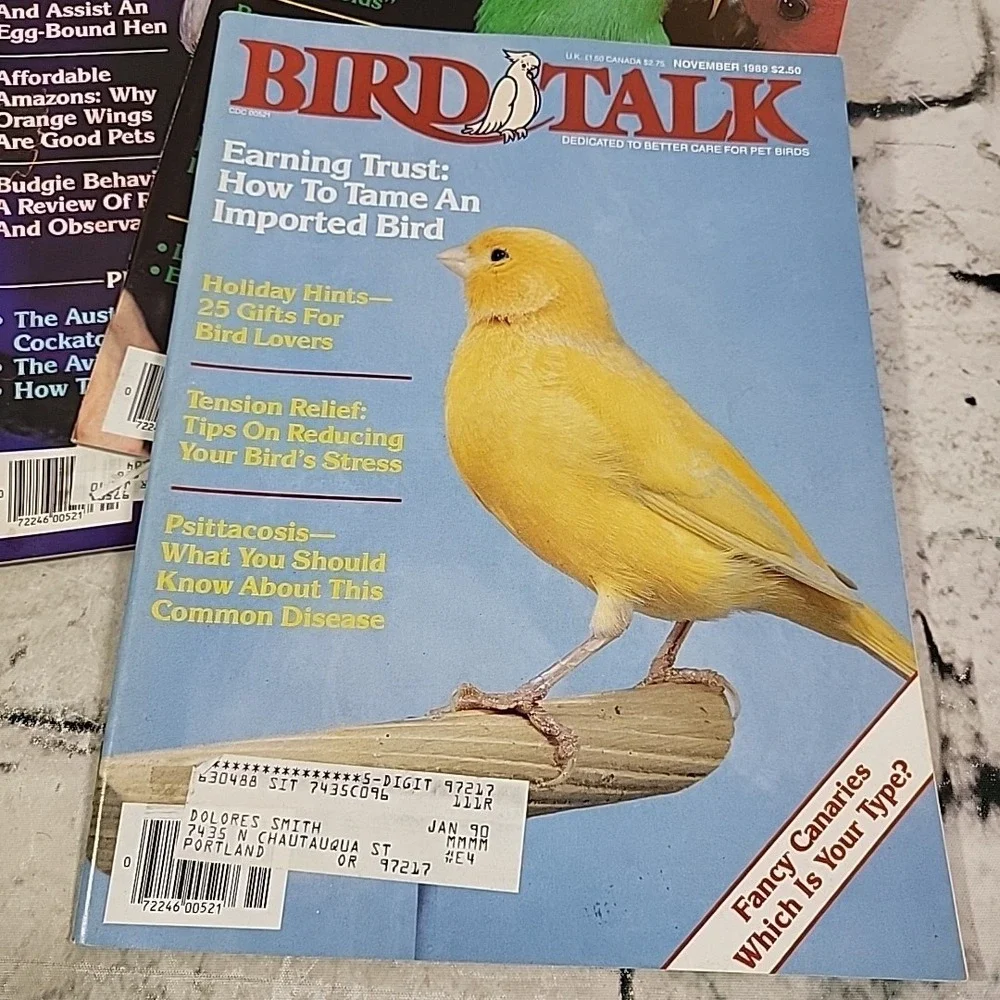 Vintage 80s Bird Talk Magazines Lot‎ Of 7 Pet Care Periodicals 1988-89